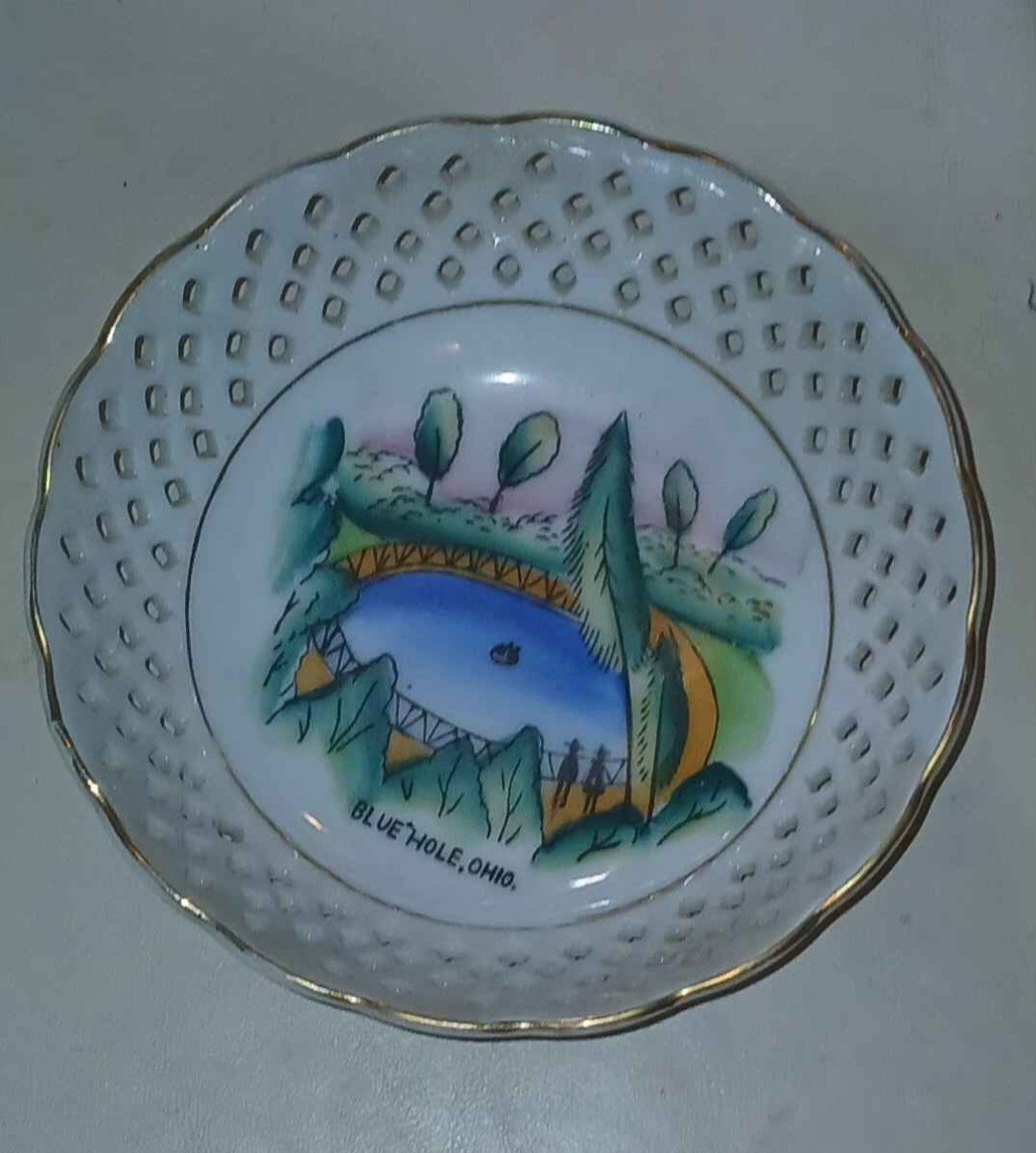 Blue Hole Ohio Souvenir Plate - Ohio State Travel Souvenir Plate