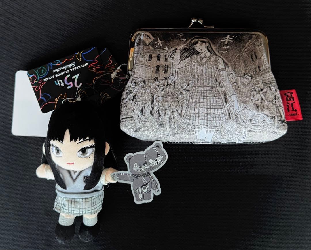 [NEW] USJ Junji Ito Tomie Plush Keychain Coin Purse Set Japan Universal Studios