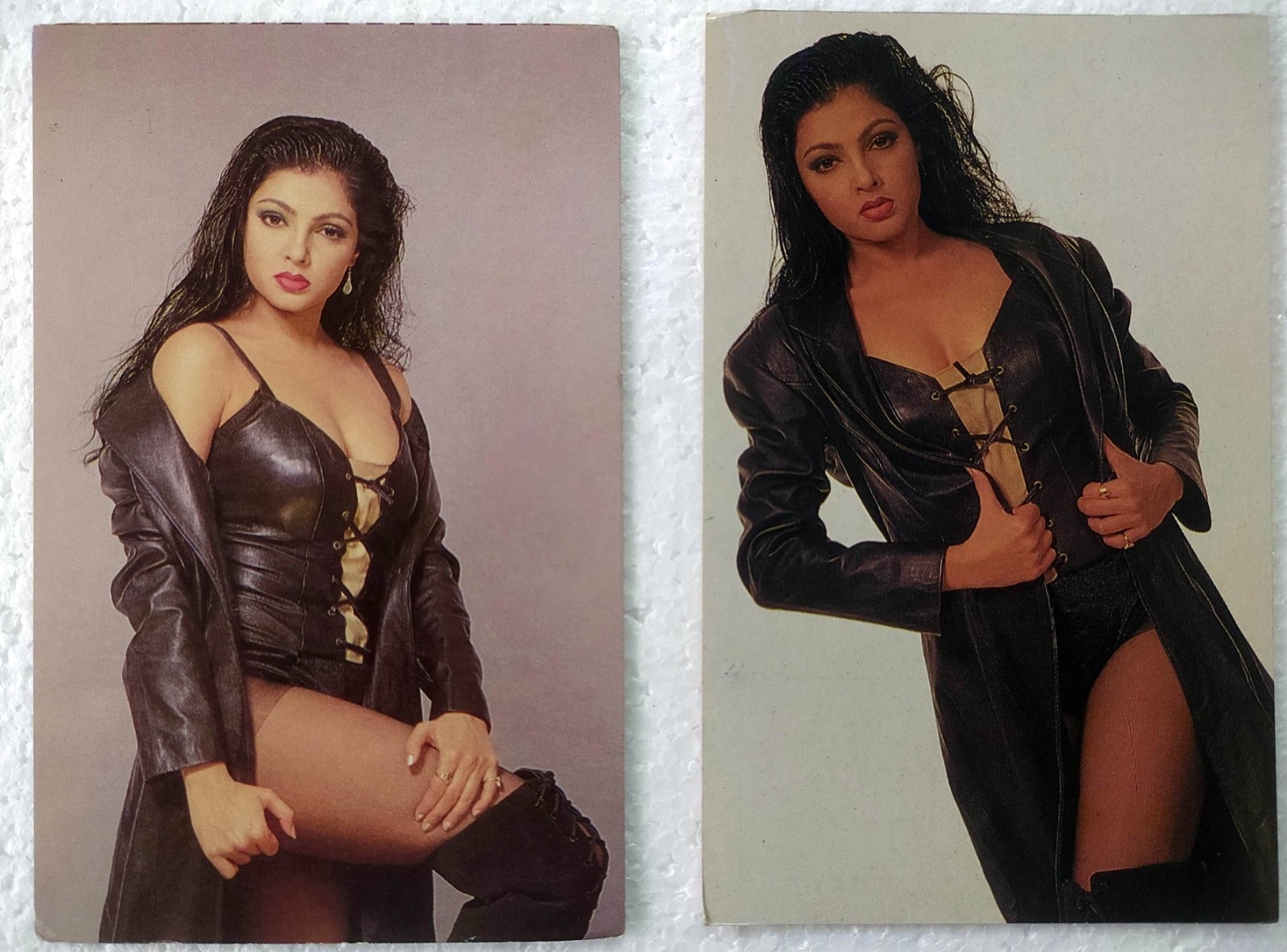 Bollywood Actress Mamta Kulkarni 2 Rare Old Original Post card Postcard Lot Set