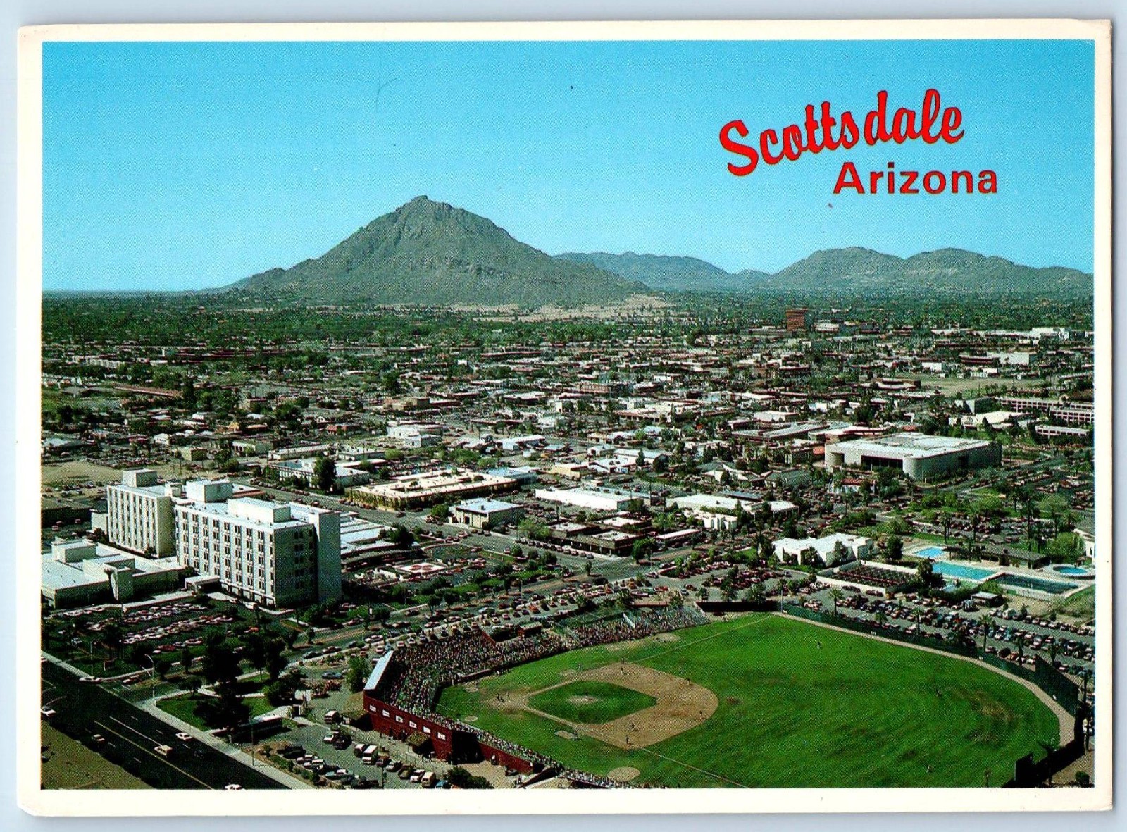c1960 Scottsdale Arizona AZ Postcard Western Town Horses Still Have Right-Of-Way