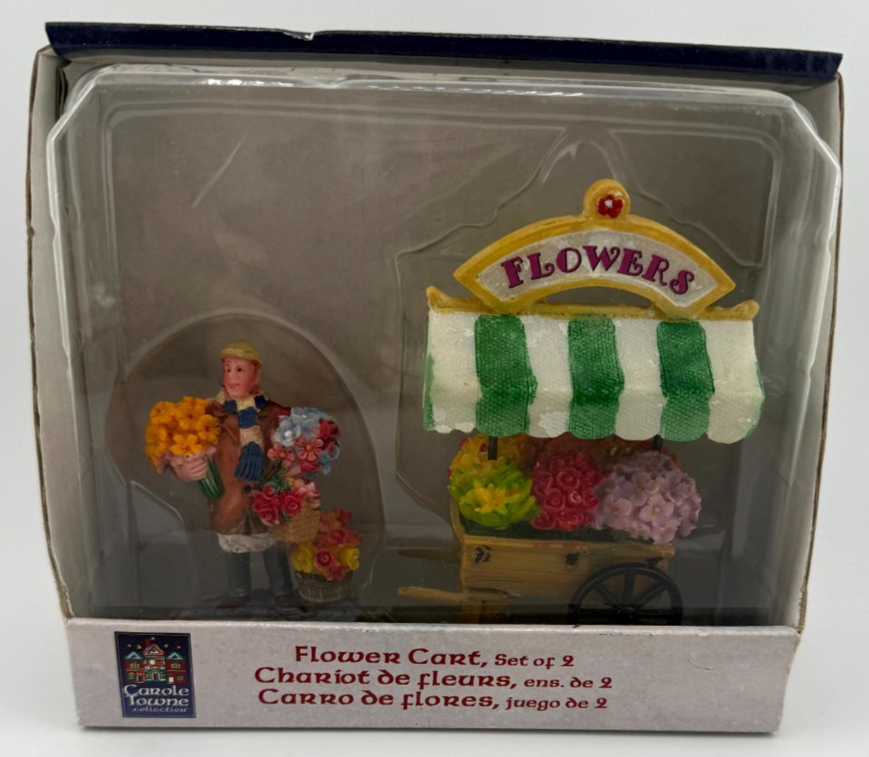 Carole Towne Flower Cart Set of 2 Christmas Village Figures Lemax 83694 New