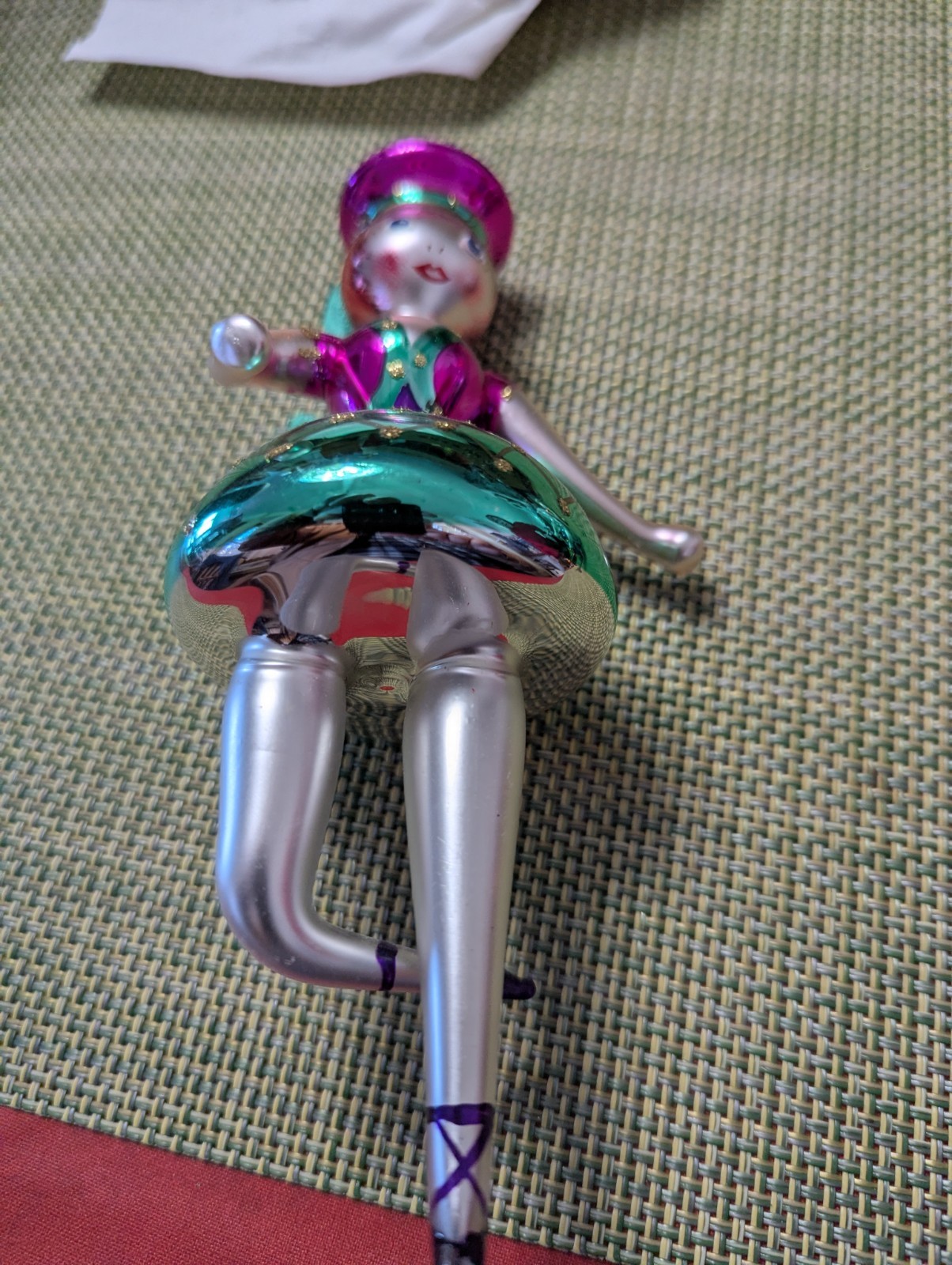 De Carlini Russian Dancer in Green Christmas ornament