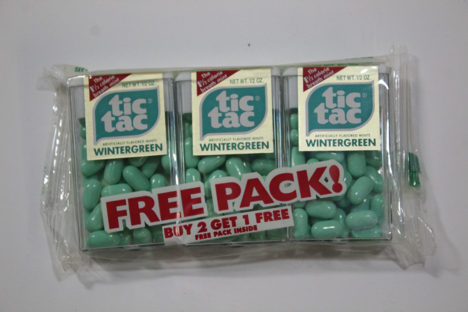 Vintage Tic Tac Wintergreen 3 Pack NOS 1995s 1½ Calorie Breath Mints Novilty
