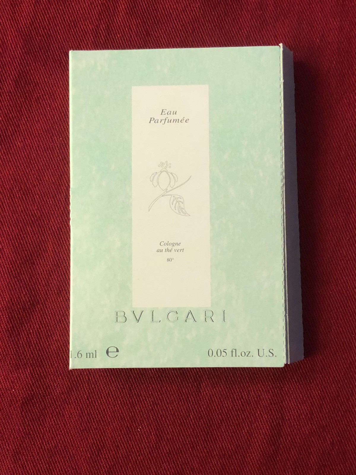 Vintage Bvlgari Eau Parfumée Perfume Cologne au the vert 80’ .05 fl. oz 1.6 ml
