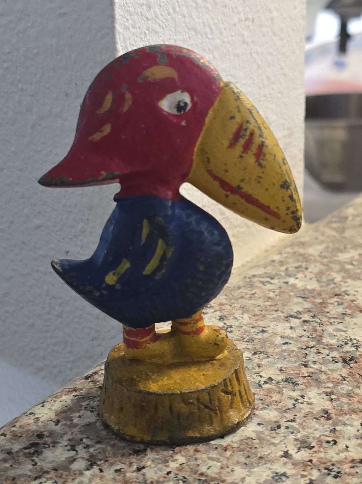 Vintage University of Kansas KU Jayhawk Mascot Cast Iron Paperweight 4”