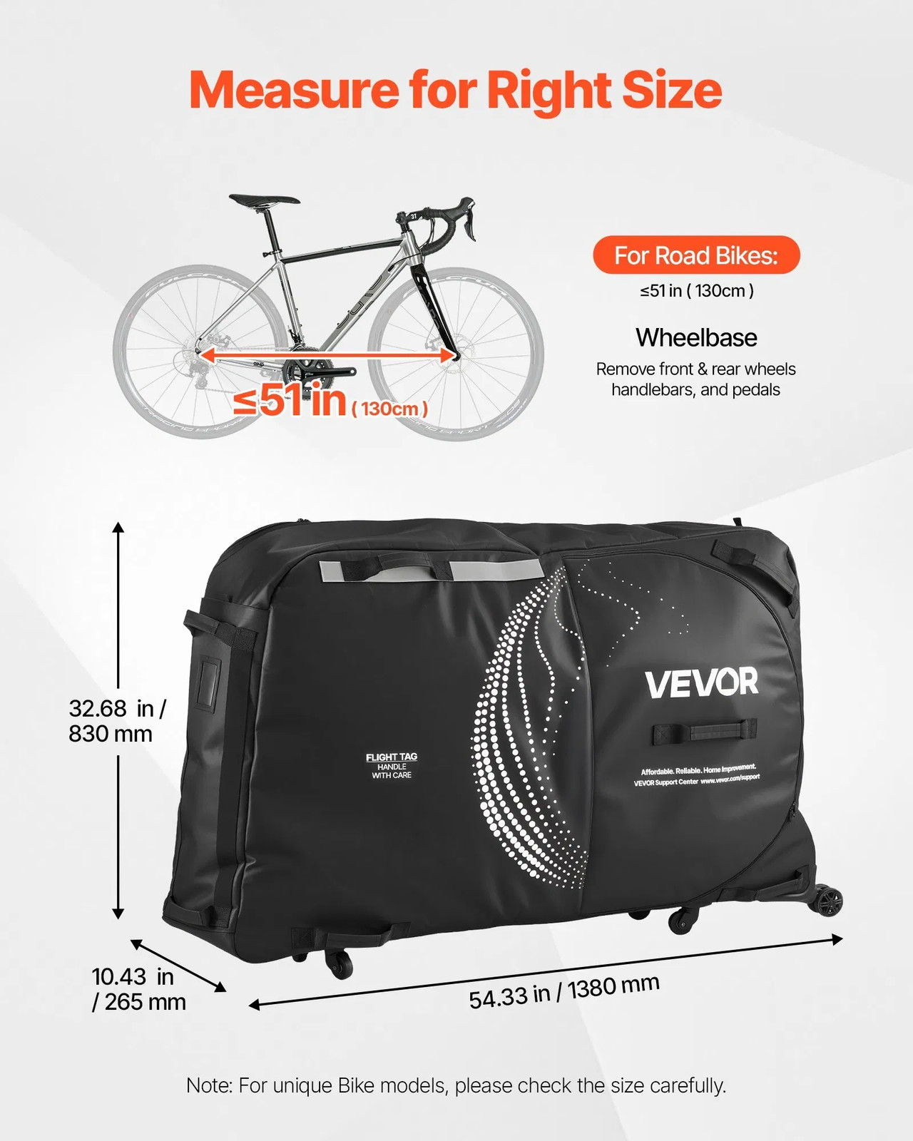 Bike Travel Bag, Transport Universal Bicycle Storage Case Bag with TSA Lock, Sup