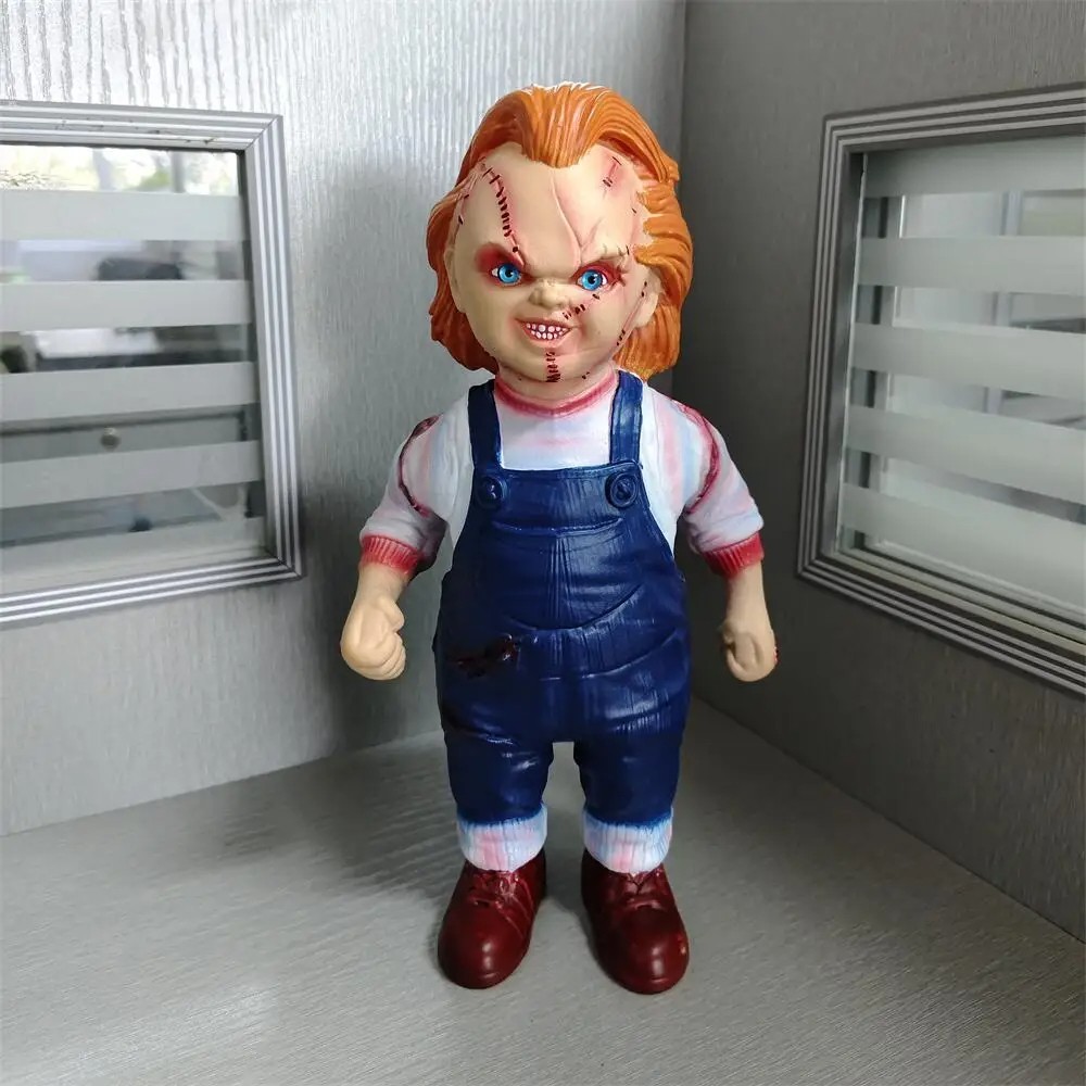 9.5\'\'H Standing Chucky Doll Horror Latex Props Halloween Horror Party Decoration