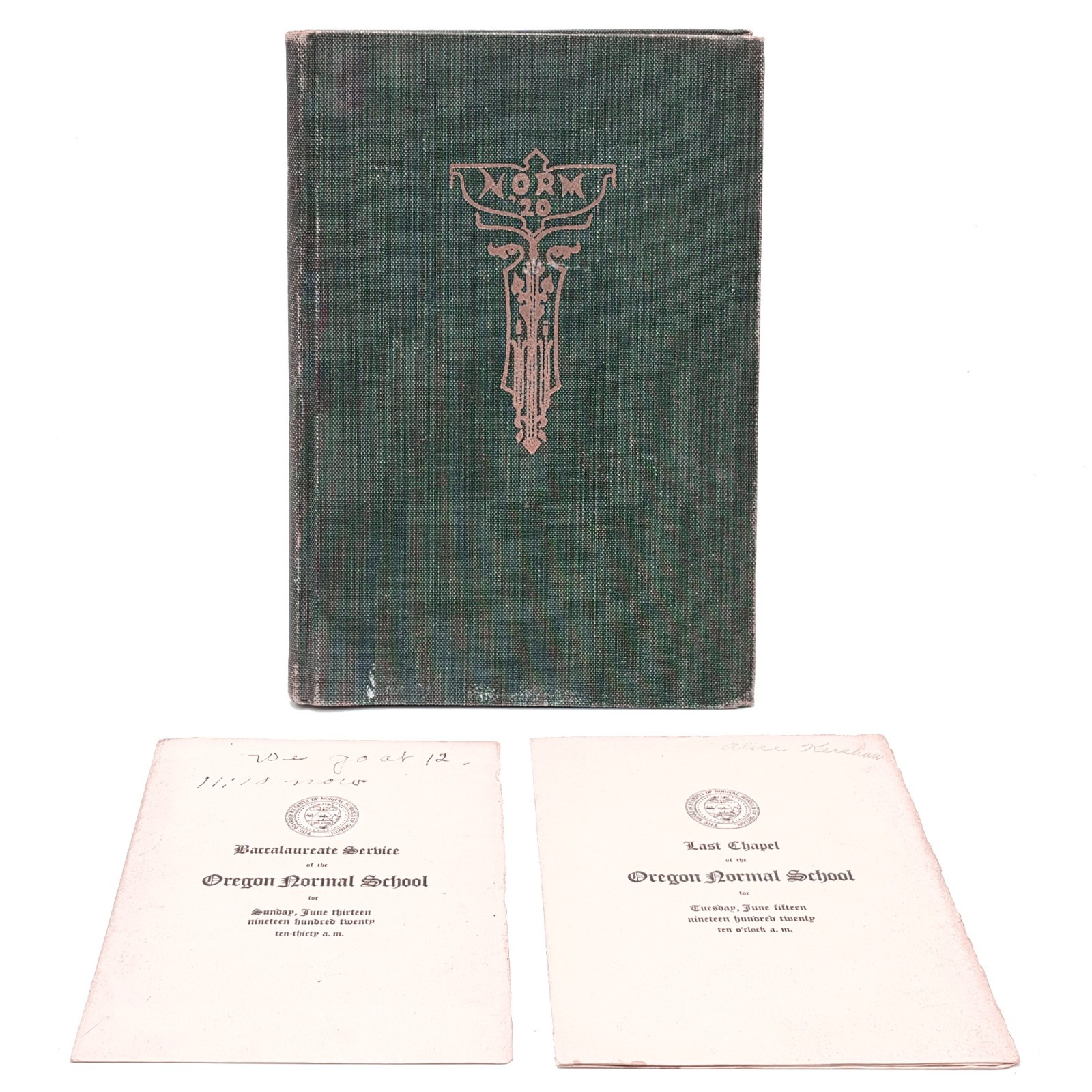Oregon Normal School 1920 Norm Yearbook + Graduation Program ~ Monmouth, Oregon