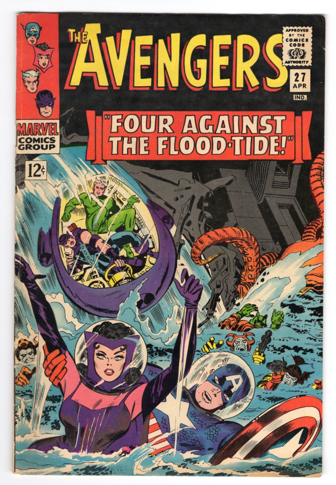 Avengers 27 1966 Marvel Comics VG+ 4.5 Attuma Scarlet Witch Captain America