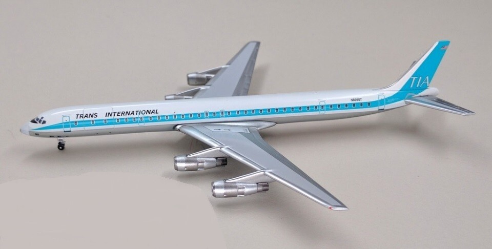 Aeroclassics ACN8960T Trans international DC-8-61 N8960T Diecast 1/400 Jet Model