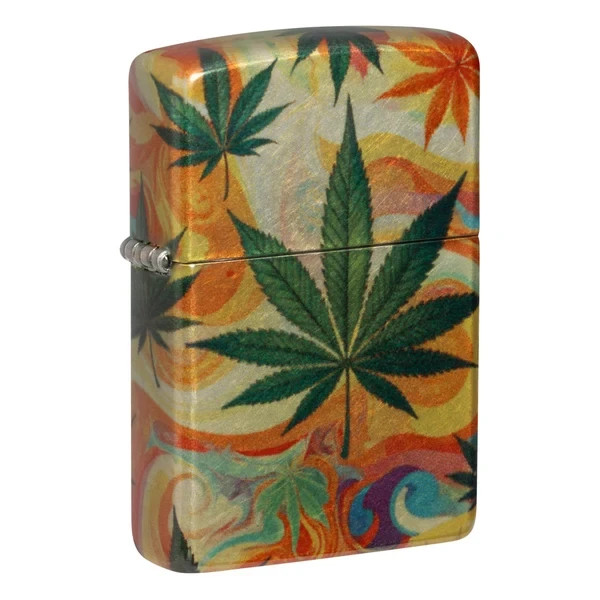 Zippo 47270, Cannabis Leaf Design, 540 Fusion Tumbled Chrome Lighter