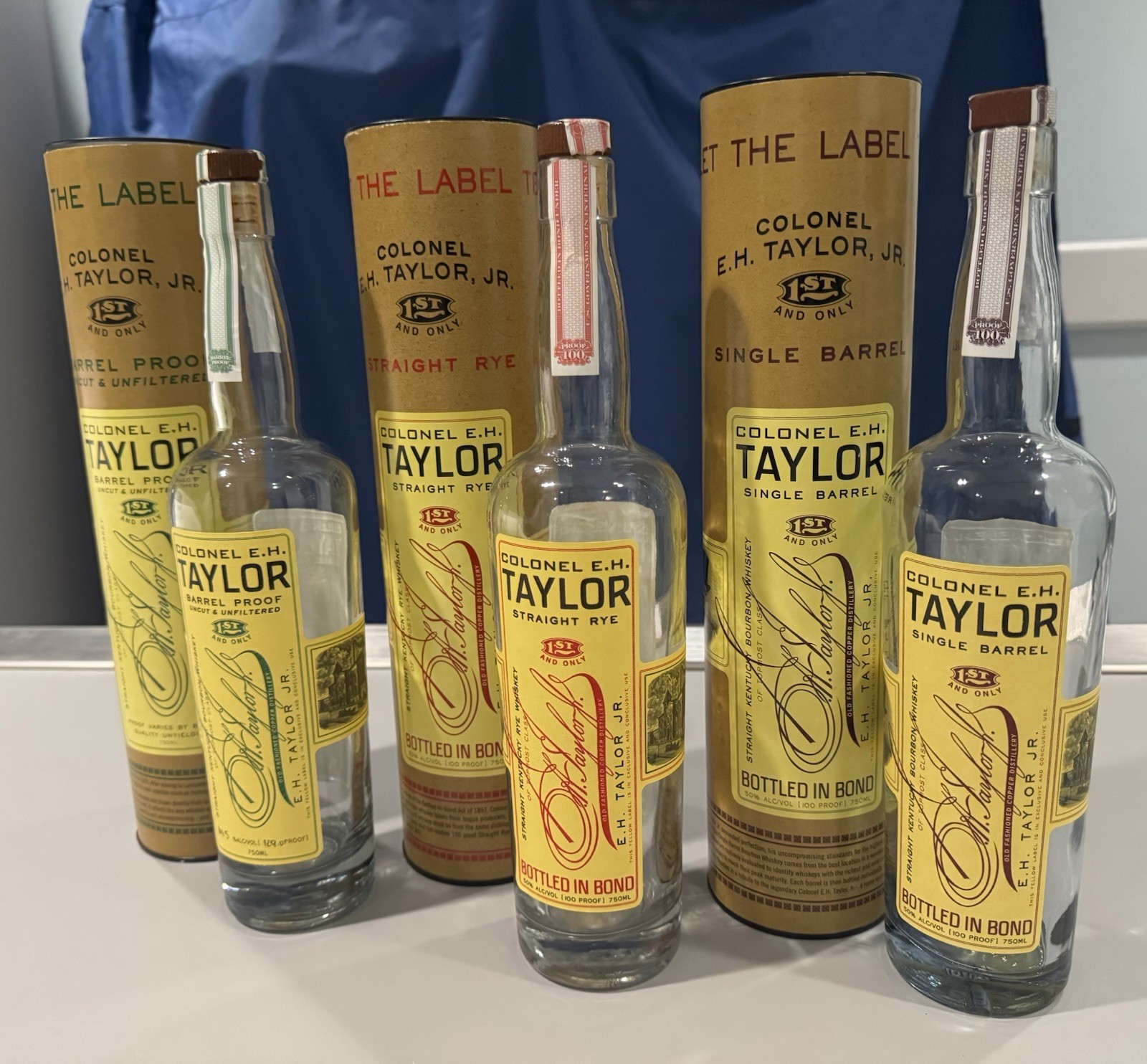 Lot Of 3 Colonel EH Taylor Straight Rye Single Barrel Proof Bourbon Batch 11 129