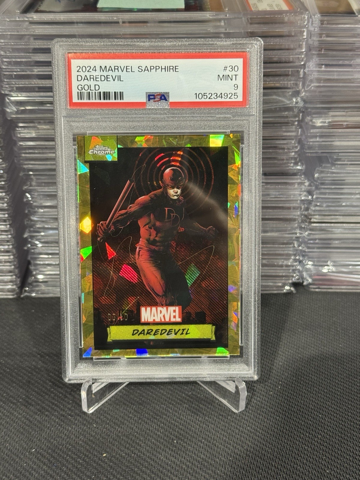 Daredevil PSA 9 2024 Topps Chrome Marvel Sapphire Gold #30 /50