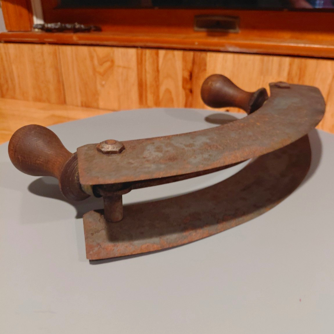Antique Mezzaluna Rocking Knife, Vom Cleff & Co. Made In Germany, Double Bladed