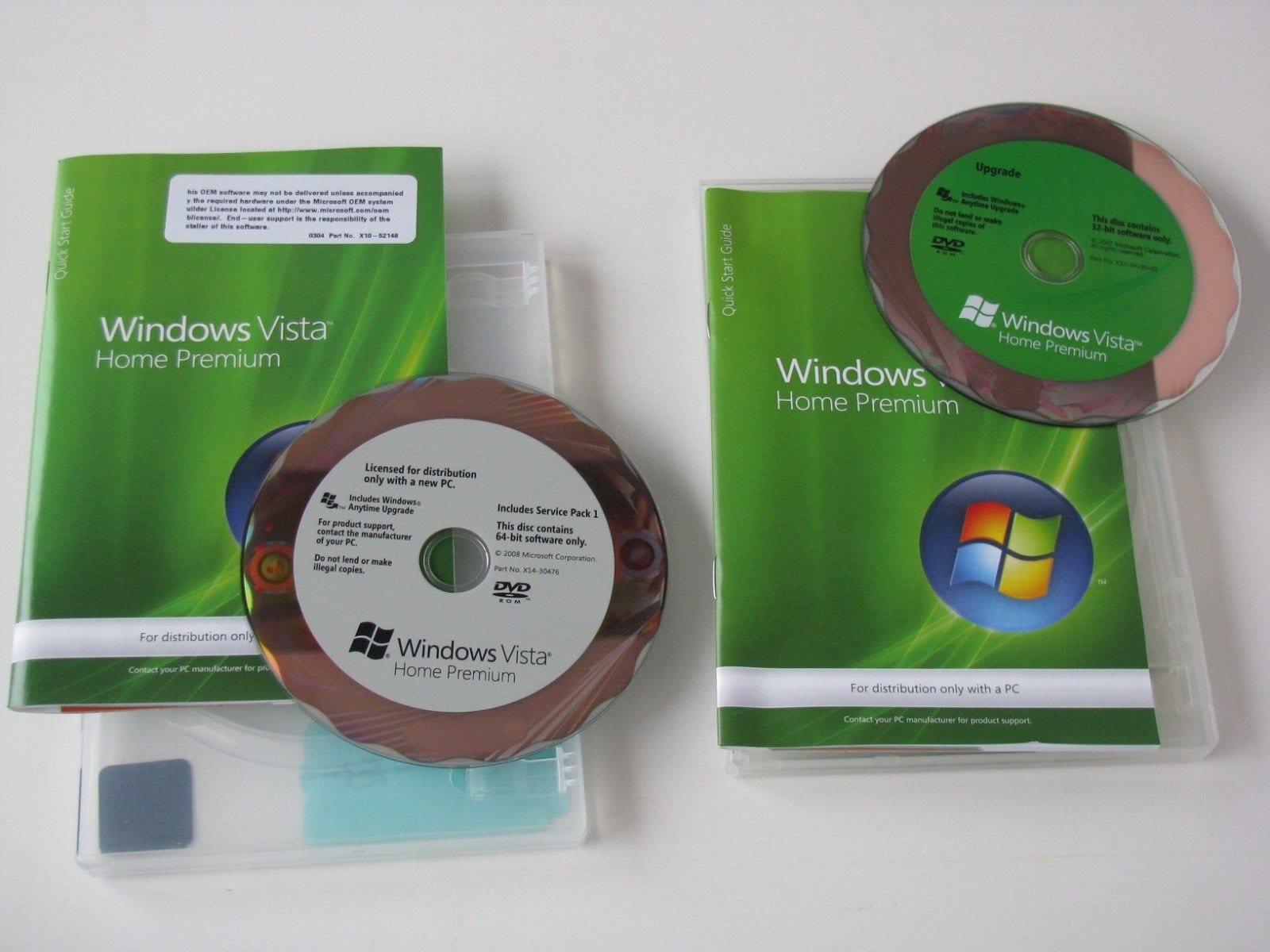 Microsoft Windows Vista Home Premium Software PC DVD Disks w/ Case NO LICENSE
