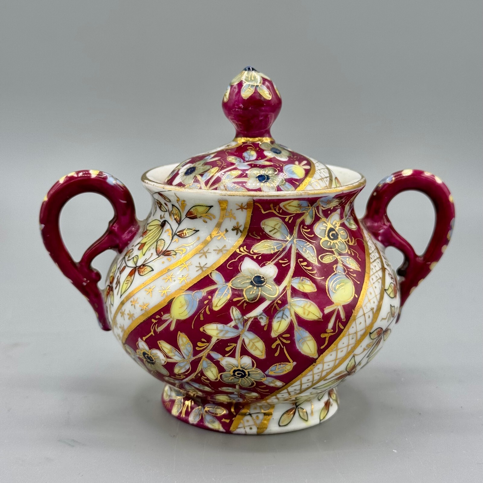 Antique Royal Vienna Style Porcelain Sugar Bowl
