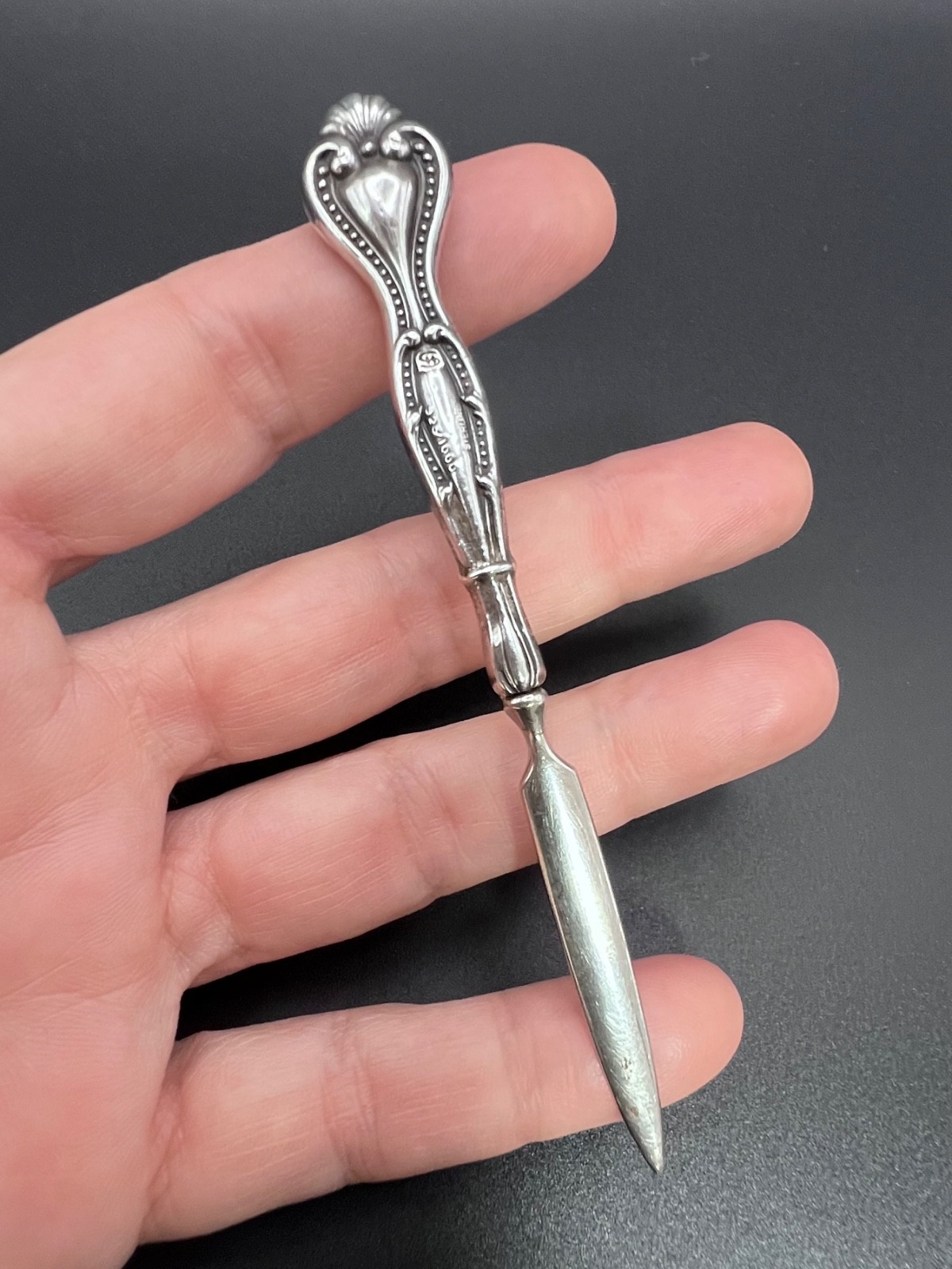 Antique Victorian Sterling Silver Mini Letter Opener 4”