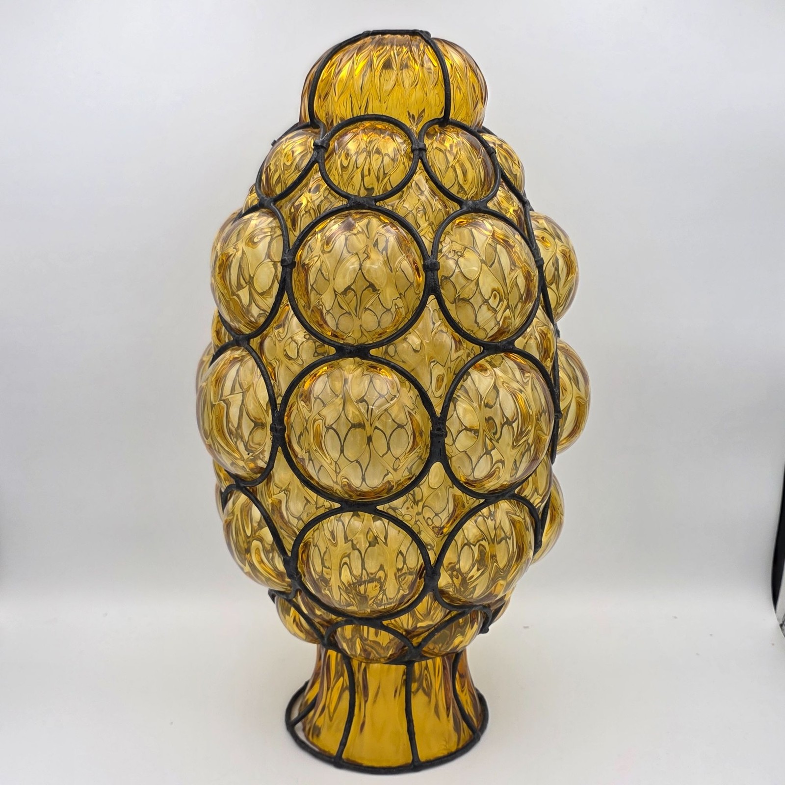 Vintage Amber Murano Bubble Glass Pendant Light Fixture Shade or Base 16\