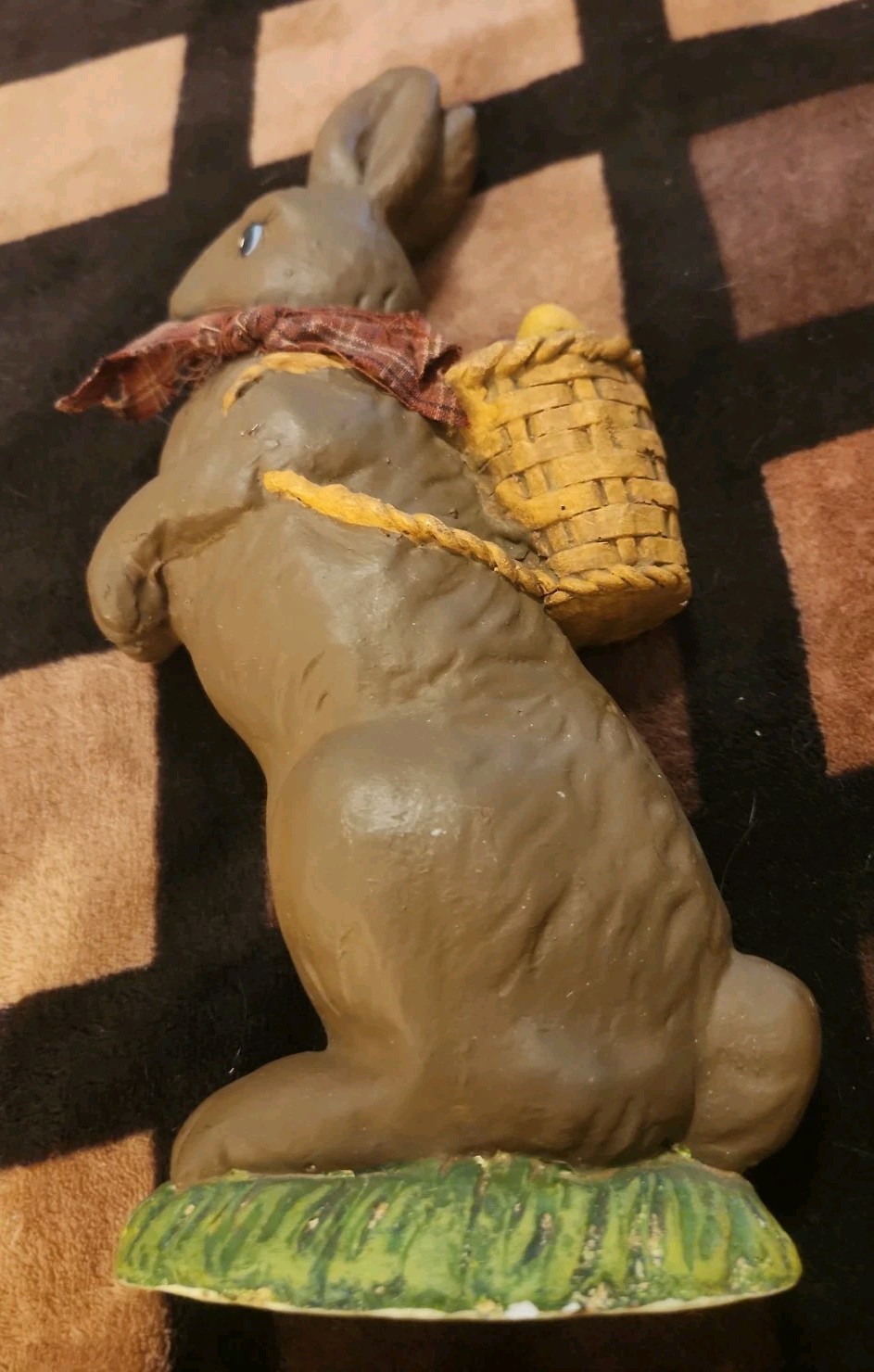 Vintage Paper Mache Easter Bunny Rabbit With Basket & Eggs 10\