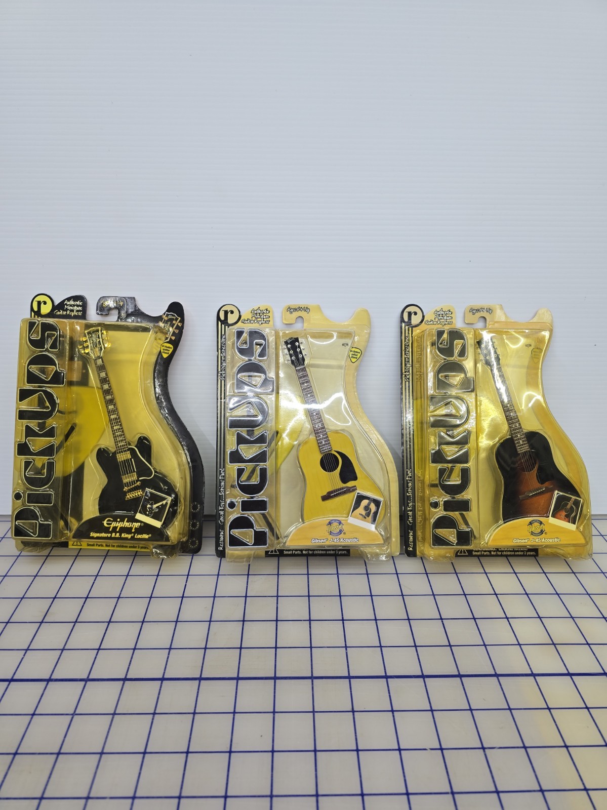 Pick Ups Authentic Miniature Guitar Replicas - Set of 3 Vintage Collectables