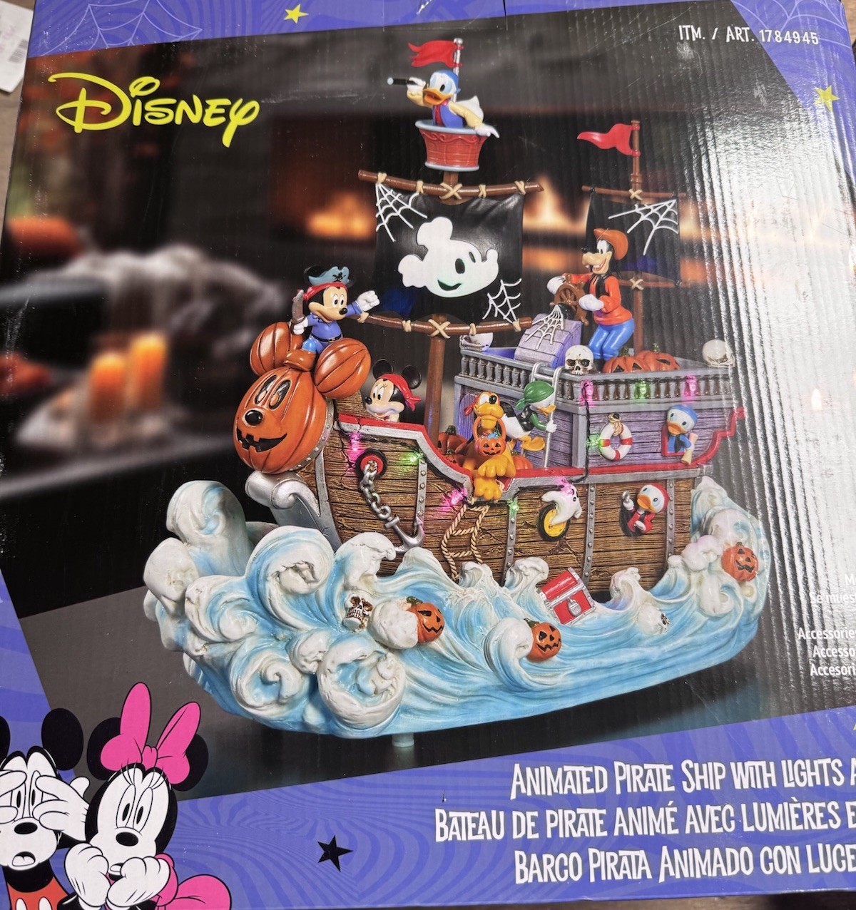 Disney Halloween Animated Pirate Ship with Lights And Music Mickey Mouse