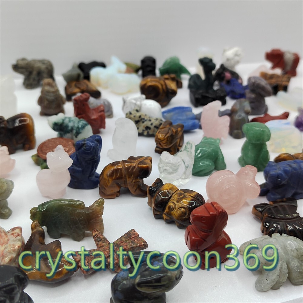 100pcs Mix Natural Quartz Crystal Mini Animal Carved Crystal Skull - wholesale