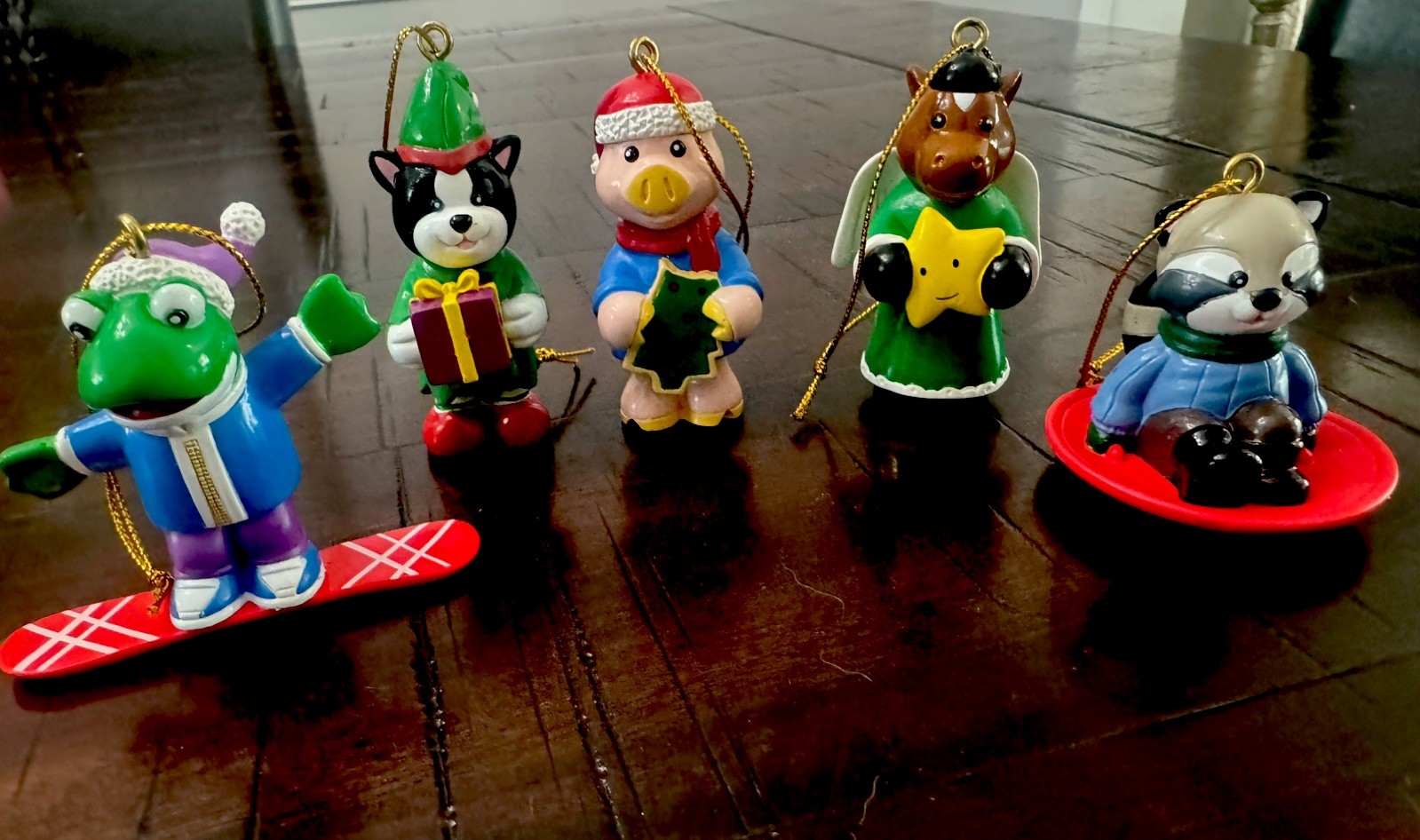 Ganz Webkinz  Christmas Ornaments, Lot Of 5 Animals, 2008, Cute Collectibles