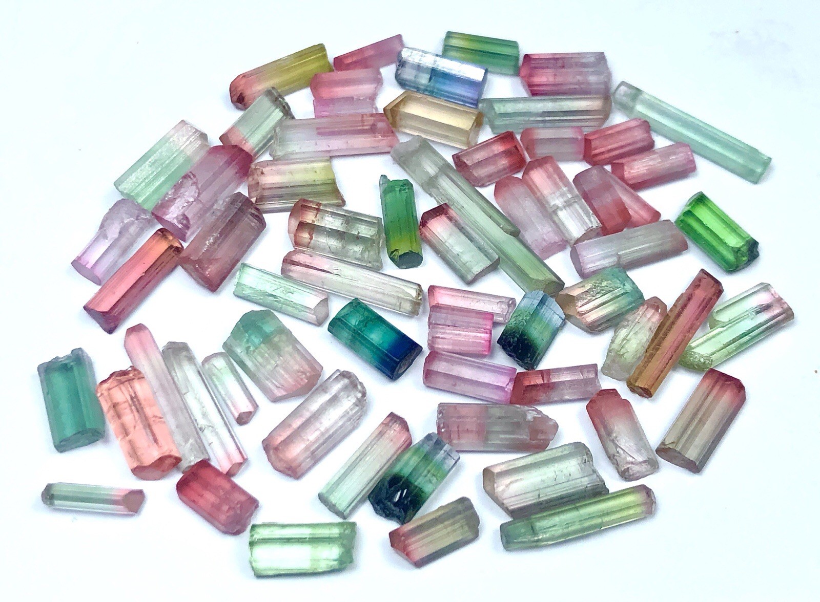 Saturated Naturel Top Quality Bicolor and Multicolor tourmaline lot from afg