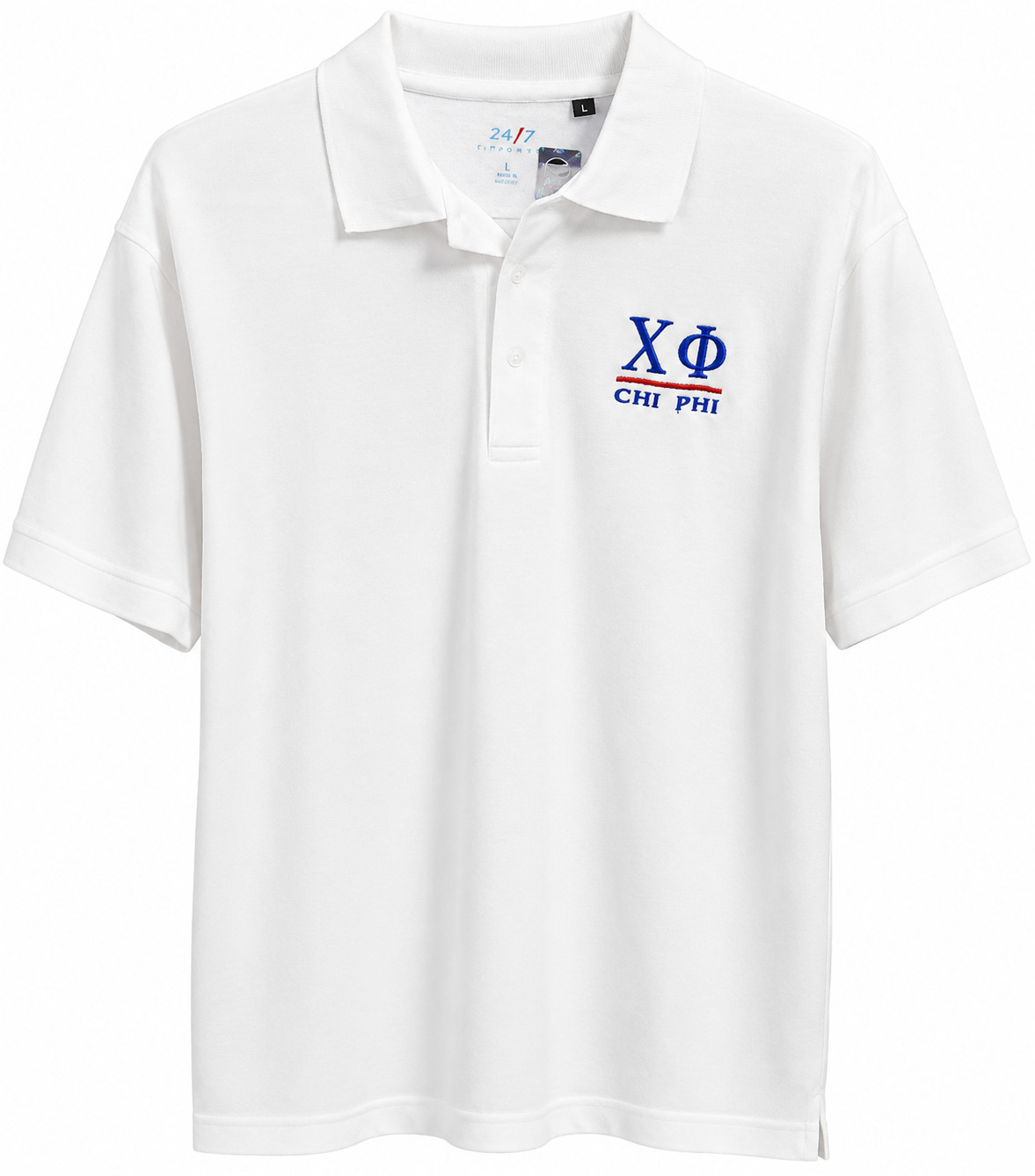 Chi Phi Fraternity Polo- White-Size- Large-New