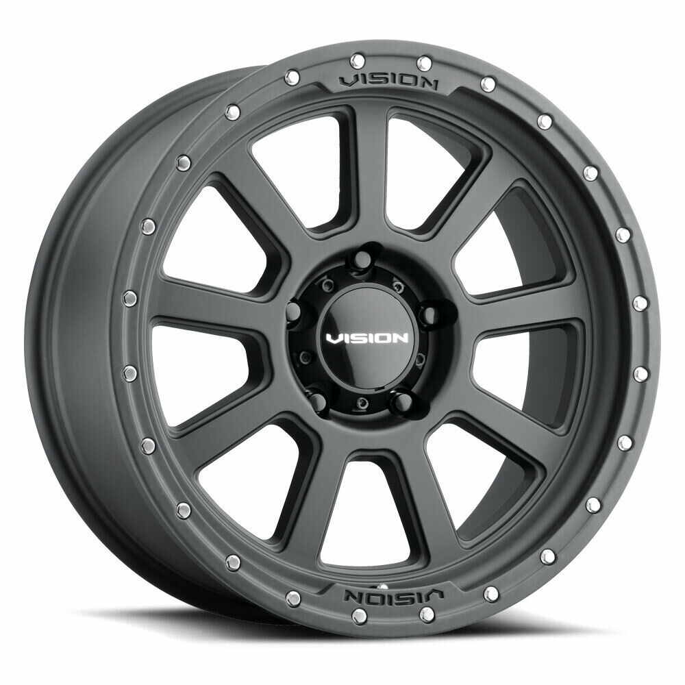 17 inch 17x9 Vision Offroad OJOS Satin Black wheels rims 5x5 5x127 -12