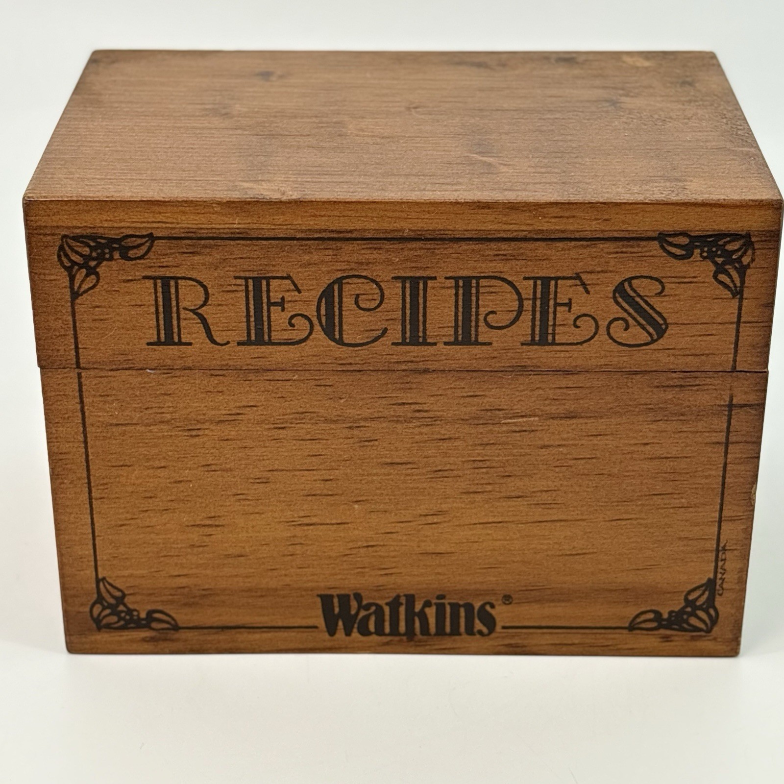 Vintage Rare Watkins Recipe Wood Box With Inserts & Recipes Collector Quality￼