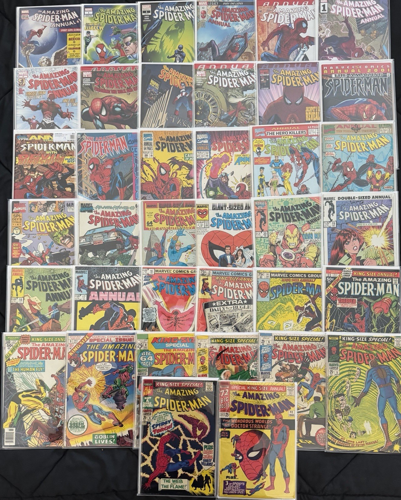MASSIVE AMAZING SPIDER-MAN ANNUALS LOT (38) #2, 4-11, 14-28, '97 '98 '01 35-39..
