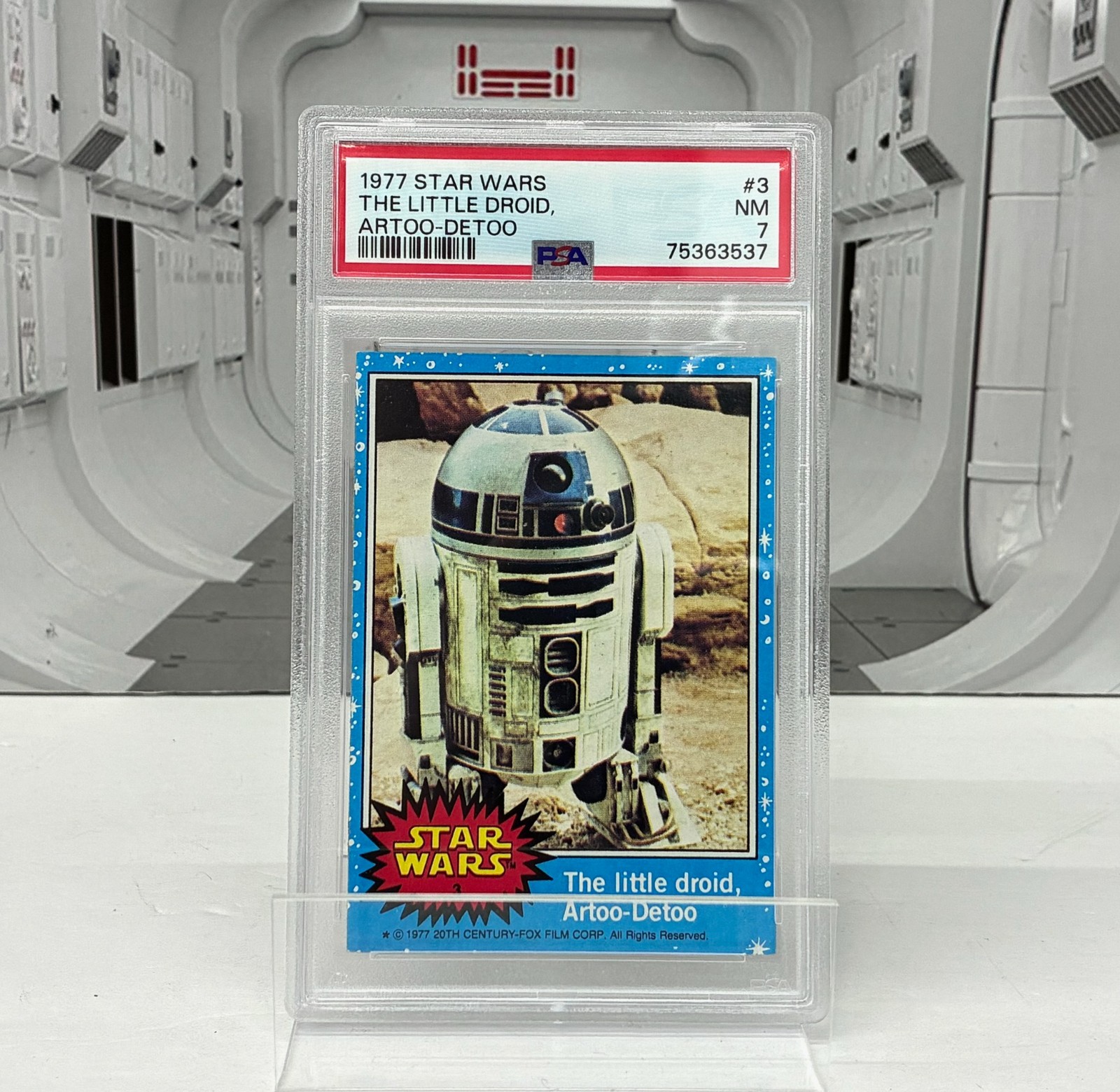1977 Topps Star Wars The Little Droid Artoo-Detoo R2-D2 #3 PSA 7 Series 1 Blue