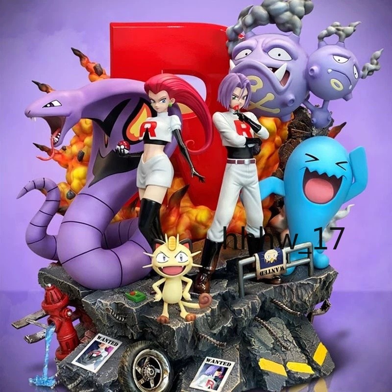 EGG Studio Team Rocket Jessie James Meowth Across Galaxy Oversized Statue Gift