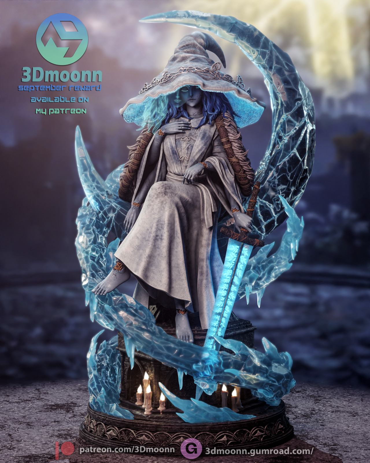1:6 Ranni the Witch Elden Ring Fan Art UNPAINTED Resin Garage Kit