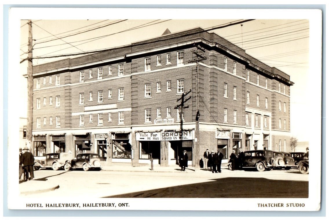 c1920\'s Haileybury Hotel Building Thatcher Ontario Canada RPPC Photo Postcard