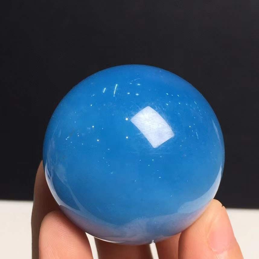 40mm Natural Aquamarine Quartz Sphere Crystal Ball Reiki Decor AAAA