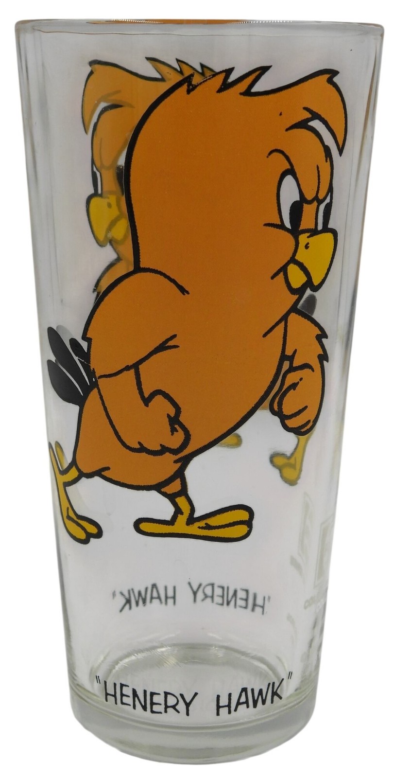 Vintage 1973 Henery Hawk Pepsi Collector Series Glass Looney Tunes Black Letters