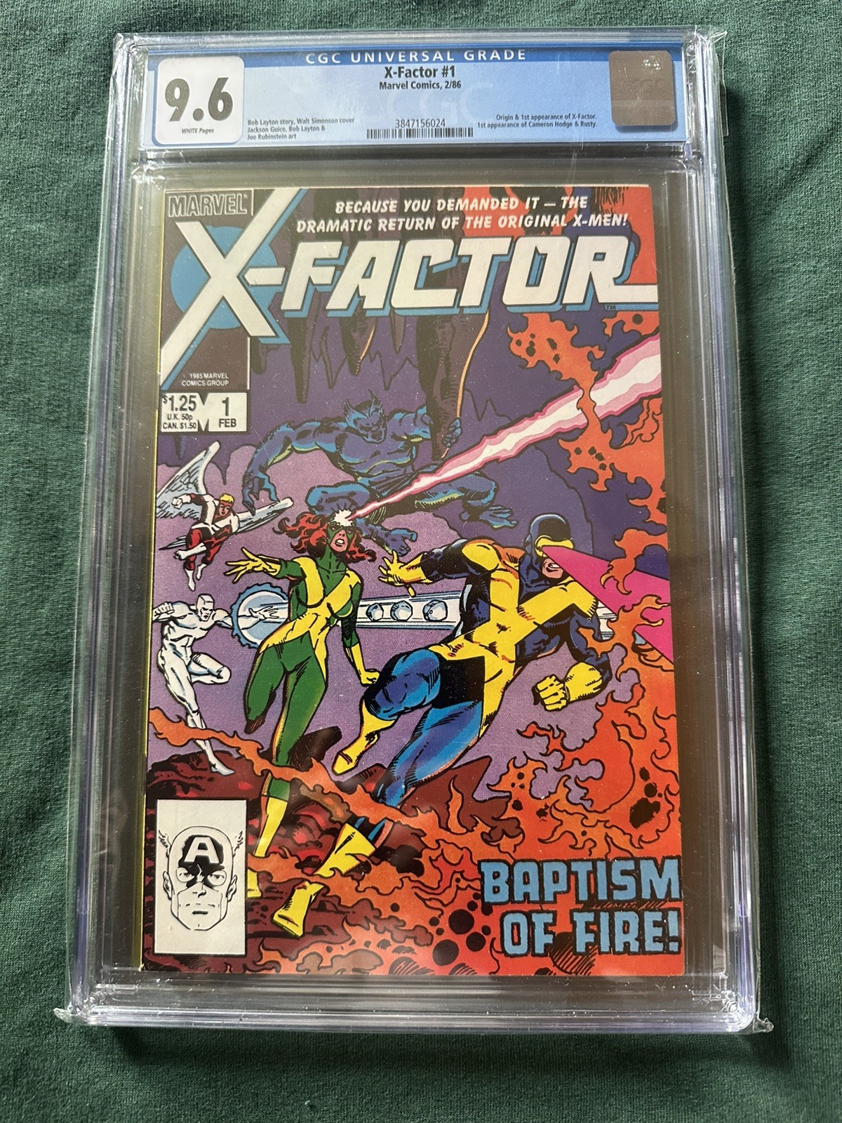 X-Factor #1 CGC 9.6 - Marvel 1986- White pages- Origin of X-Factor