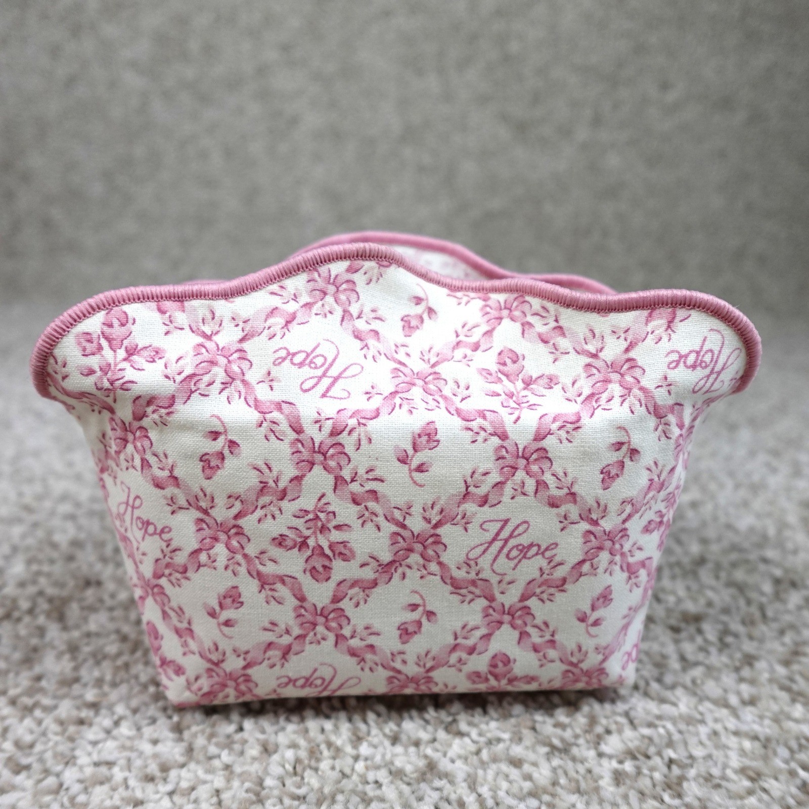 Longaberger 2005 Horizon of Hope Basket Liner Pink Floral Fabric TG 23105