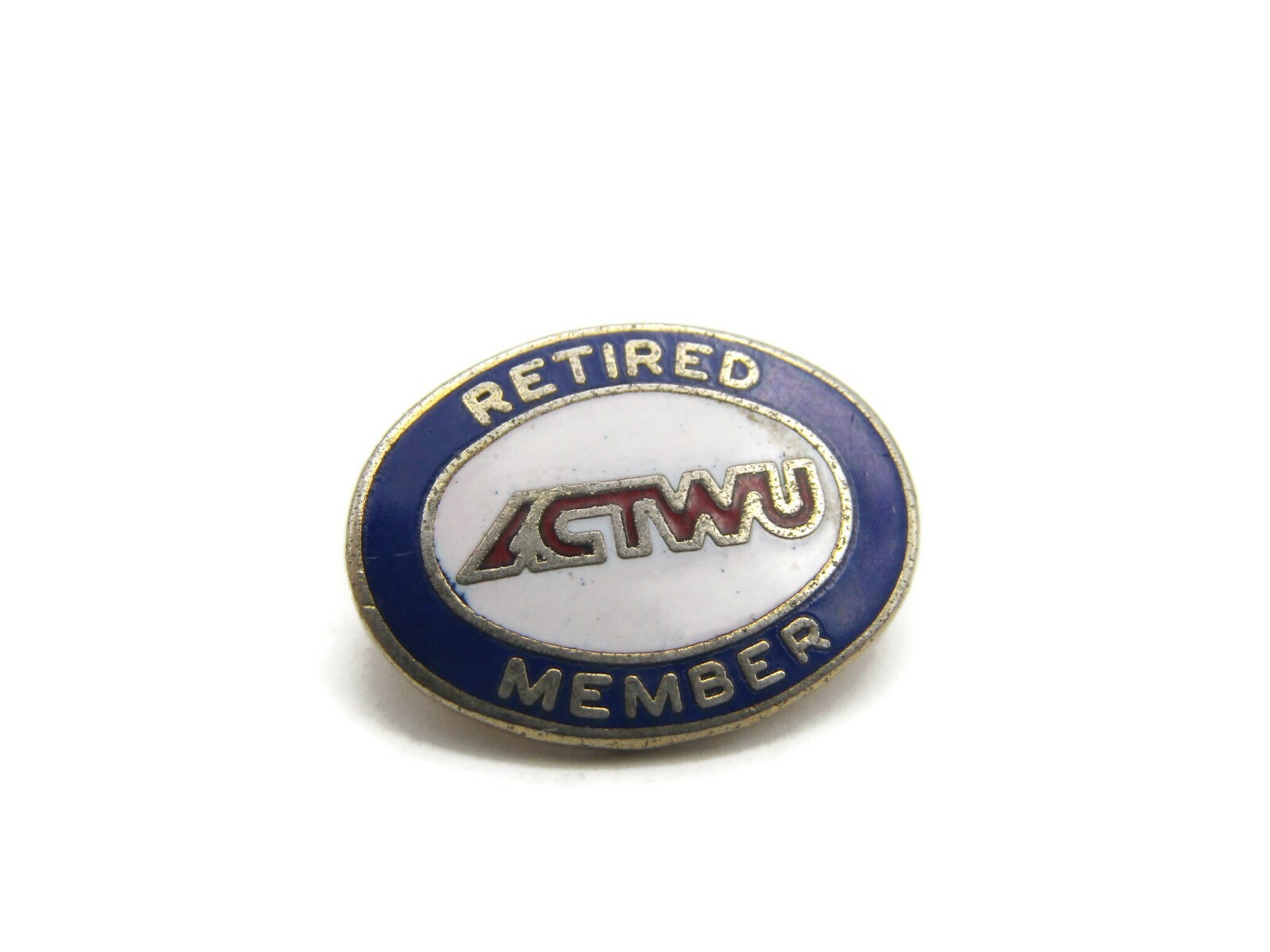 Vintage ACTWU Retired Member Pin Badge Labor Union Amalgamated Clothing Textile