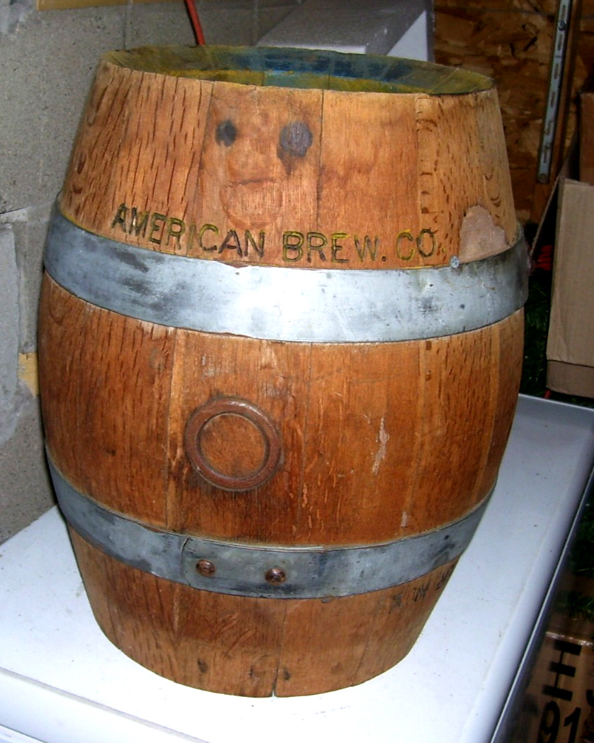 Rare Vintage American Brewing Co Wooden Barrel Keg Rochester NY