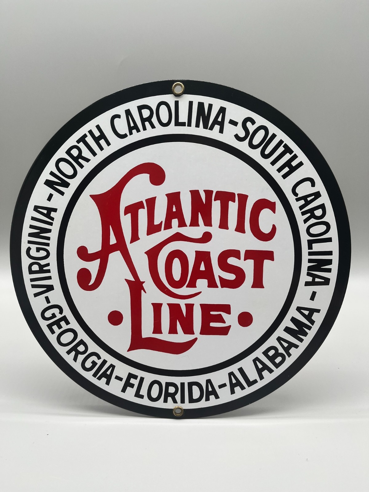 VTG Ande Rooney Atlantic Coast Line Railroad Virginia - Florida Porcelain 9 7/8