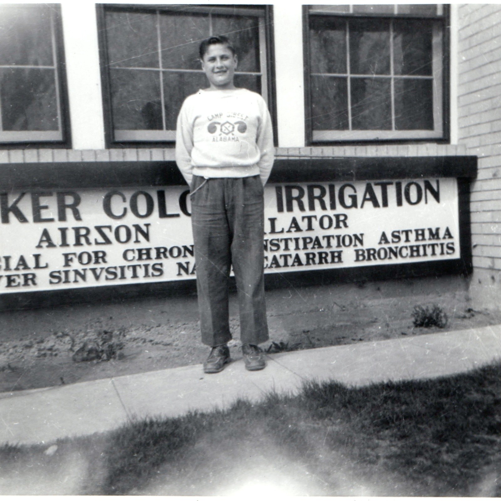 c1940s Boy Camp Sibert Sweatshirt Colonic Irrigation Snapshot Photo Clinic Sign