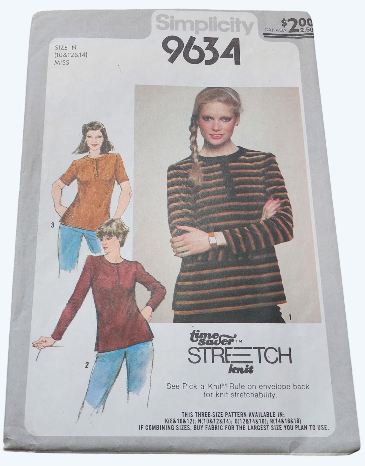 Simplicity 9634 Misses Pullover Sewing Pattern Size N (10/12/14)
