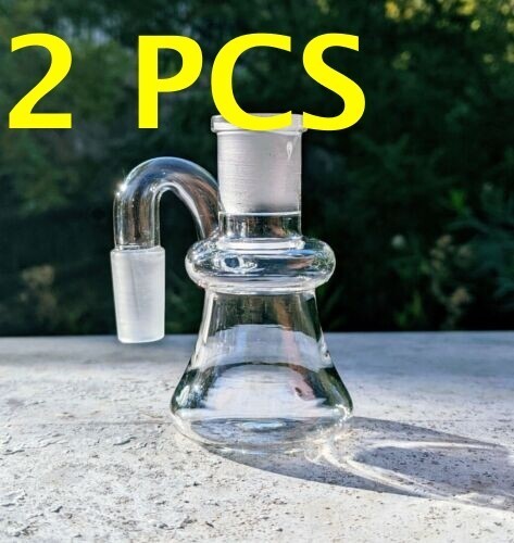 2PCS High Quality Glass 90° Mini Dry Ash Catchers 14mm Bubble Holder Hookahs