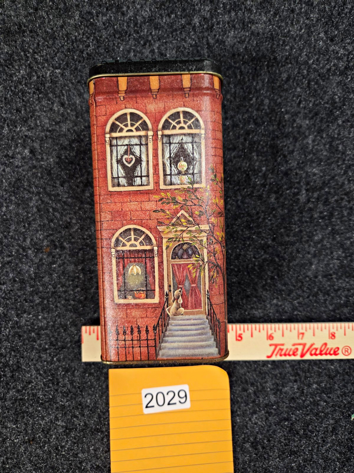 Vintage Victorian Townhouse Tin Box Decorative Collectible Storage House