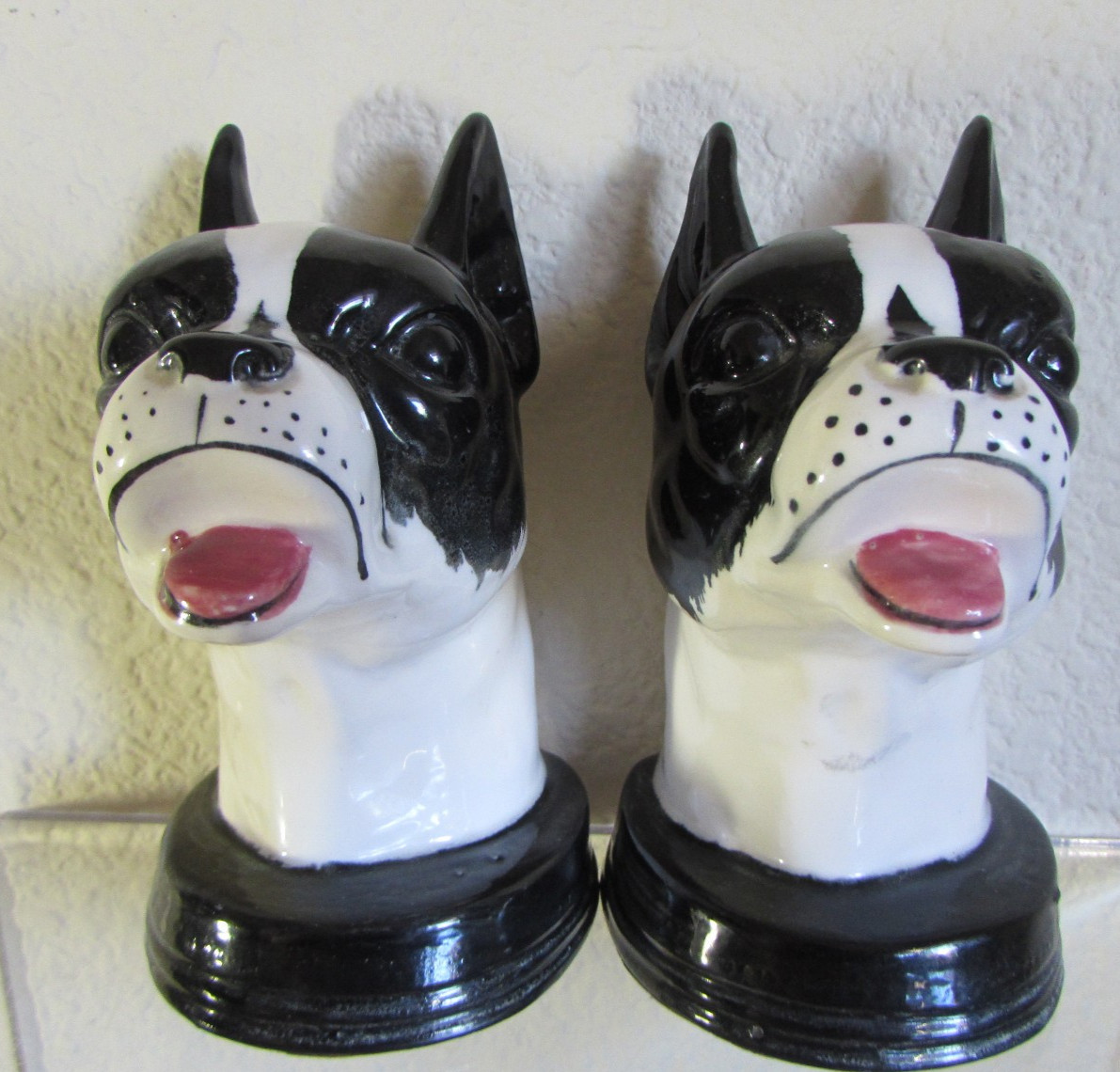 Ceramic Boston Bull Terrier Bookends