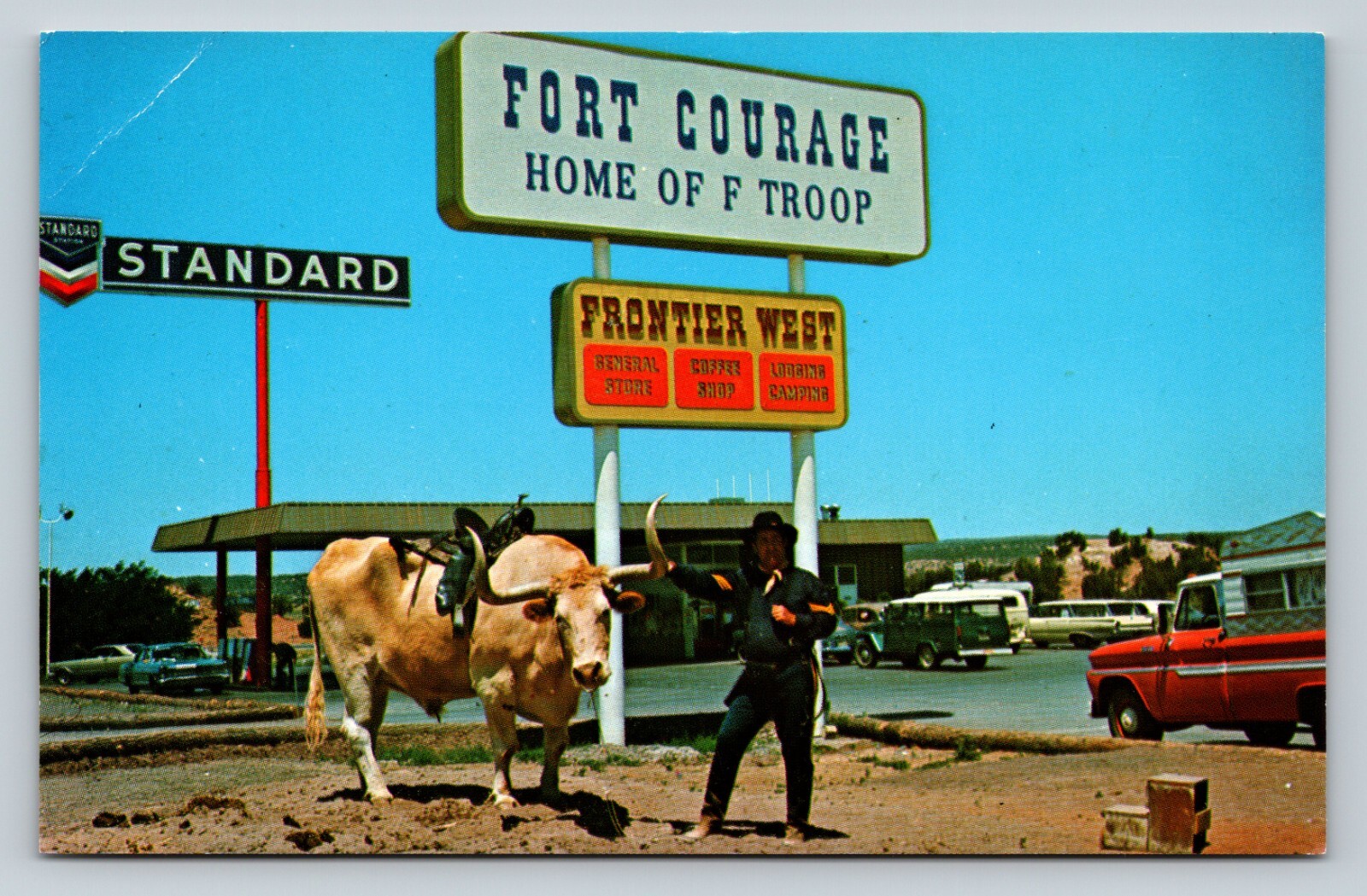 Fort Courage Home of F Troop Old Cars Now In Ruins VINTAGE Postcard
