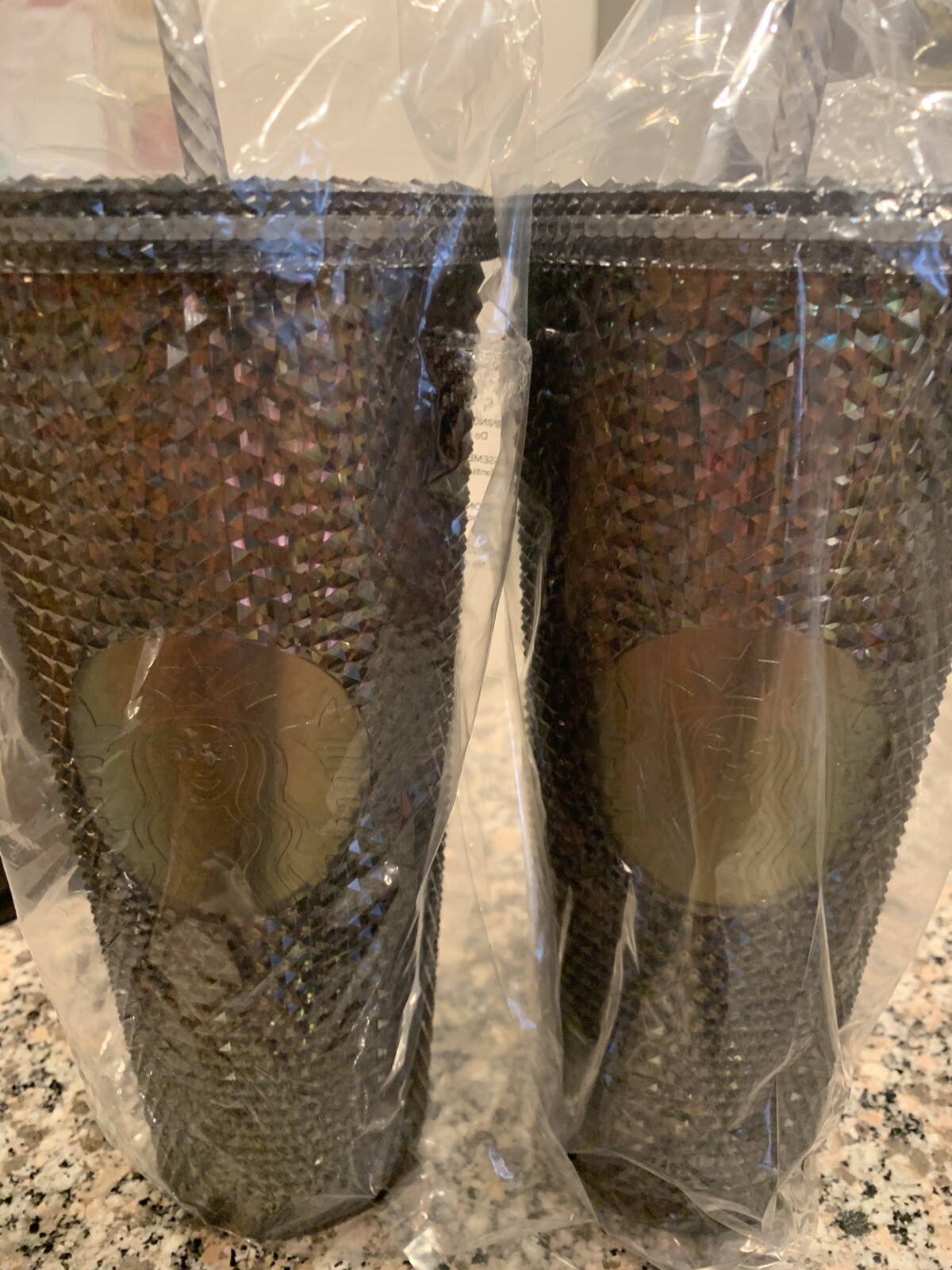 Starbucks Black Iridescent Studded Tumbler 24oz (x2) Lot